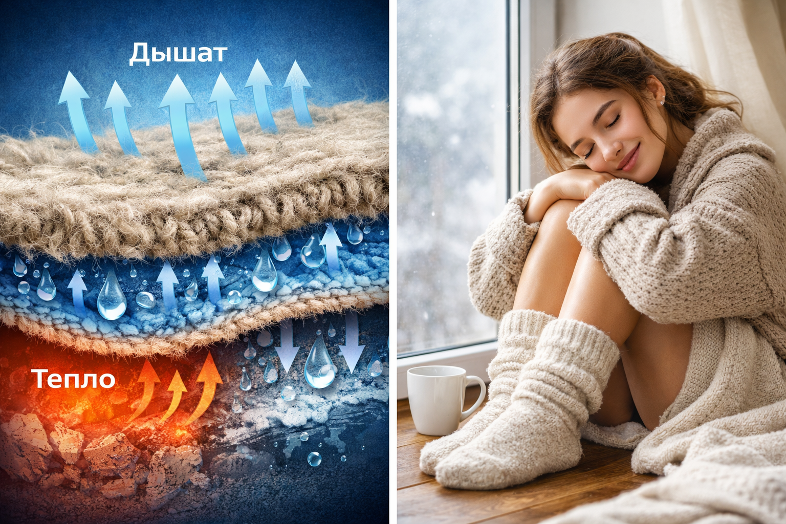 Шерстяные носки, мягкие, теплые